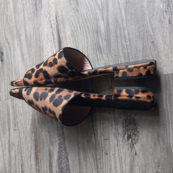J. CREW Abbie slide sandals in leopard calf hair Women's Size 7 - Picture 6 of 13